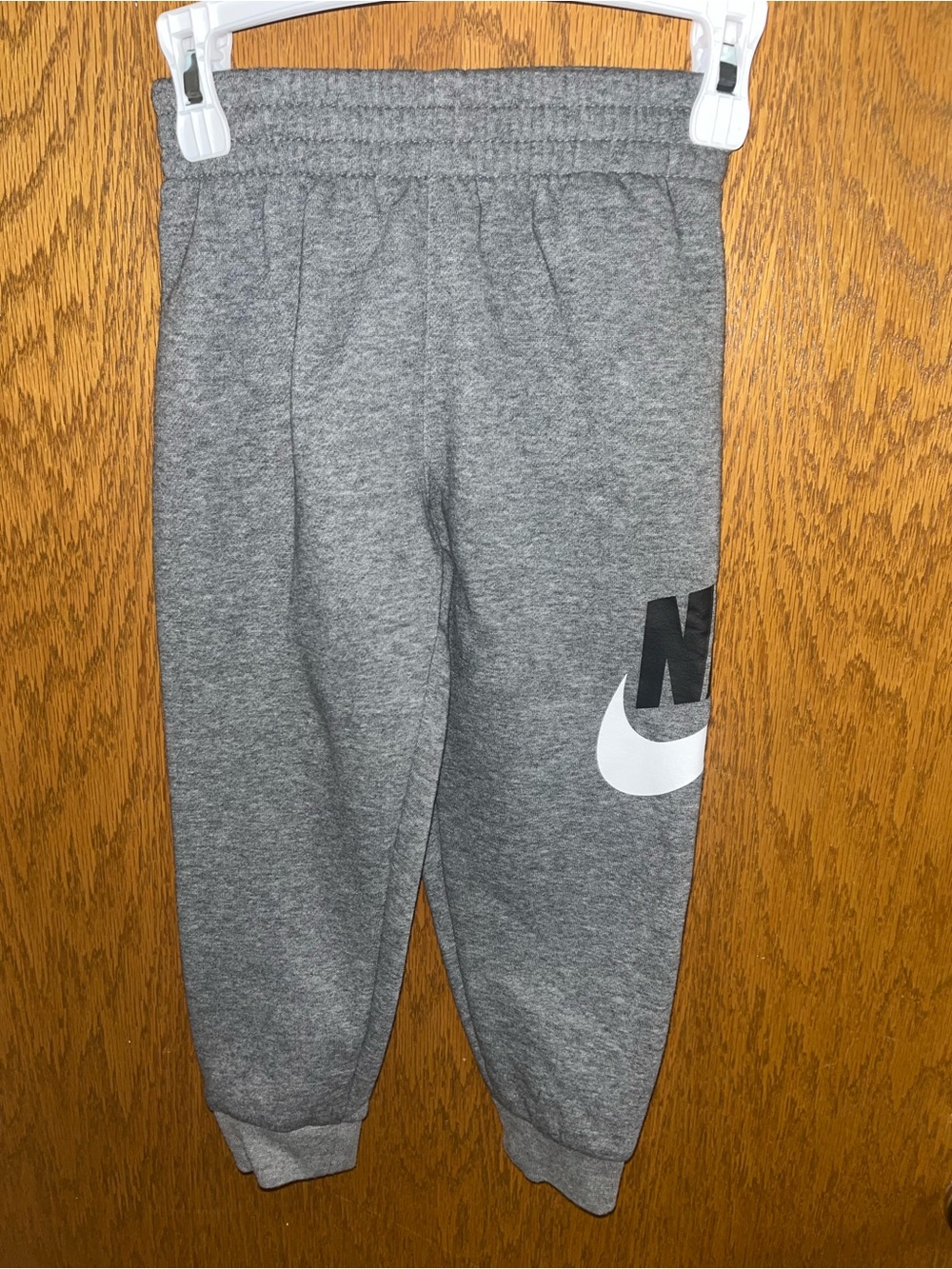Nike Kids Grey Sweat Joggers with White Swoosh